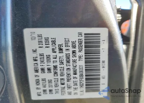 2011 Honda Accord Exl z USA, uszkodzony, nr VIN 1HGCP2F8XBA060531